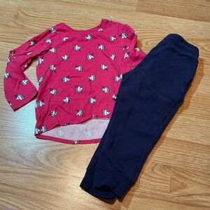 Garanimals Cat & Jack Toddler Girl Unicorn Top and Navy Jogger Pants Set 2T